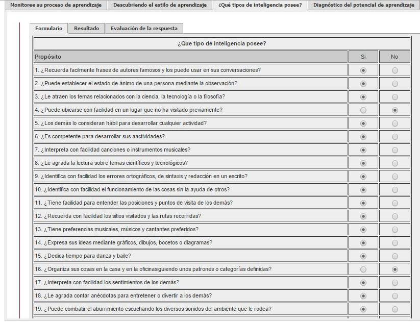 Matriz Tipo de Inteligencia